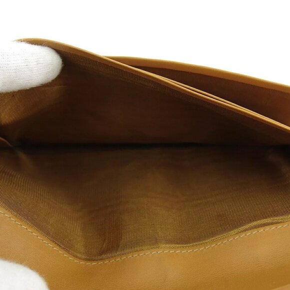 CELINE length wallet macadam beige PVC ?~ leather Authentic Used - Picture 6 of 8